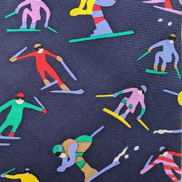 Alynn Neckwear Downhill Ski 100% Silk U.S.A Made Neck Tie EUC. - Picture 3 of 5